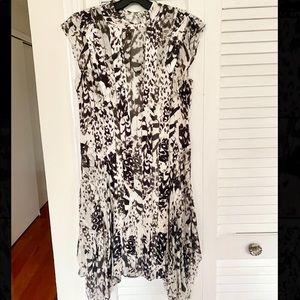 All Saints Fleur Wing dress in Chalk White (black and white)